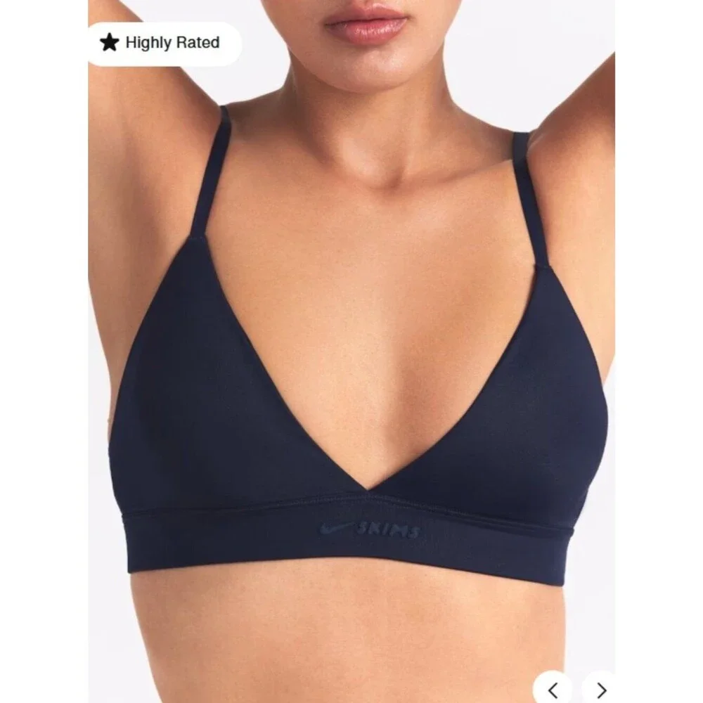 NEW NikeSKIMS Shine Triangle Bra Obsidian Black Large Nike SKIMS NWT